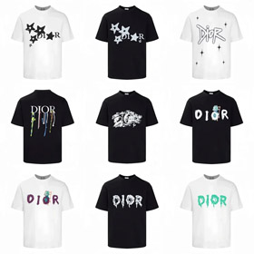Dior logo-print wide crew neck short-sleeved T-shirt-5172  