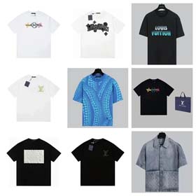 Louis Vuitton Loose Round Neck Printed Men's Top LV T-Shirt-1818  