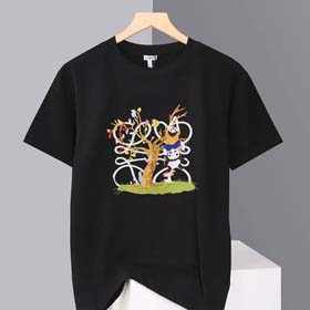 Fashionable casual panda embroidery round neck short-sleeved T-shirt（27 styles)-1888  
